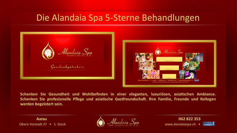 Alandaia Spa - Aarau - Unsere begehrten Geschenkgutscheine
